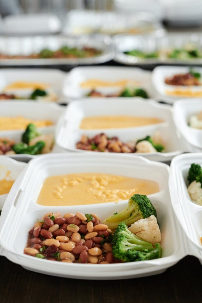 packed food in containers